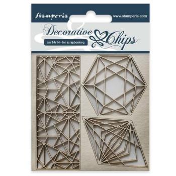 SALE Stamperia Decorative Chips Geometry #28