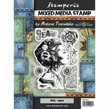 Stamperia Rubber Stamp Sea World Lady #WTKAT09