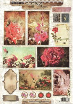Studio Light A4 Bogen Photo Vintage Line Roses #1237