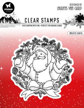 Studio Light Clear Stamp Wreath Santa #300
