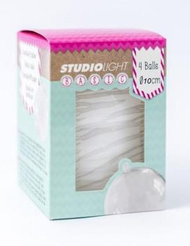 Studio Light Christmas Balls White Plastic w Hole for Lamp