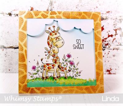 Whimsy Rubber Stamp Giraffe Baby Love