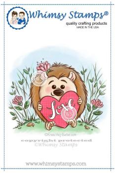 Whimsy Rubber Stamp Hedgehog Love