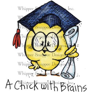 Whipper Snapper Designs Cling Stamp Chick With Brains #MY822