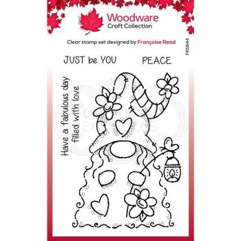 Woodware Clear Magic Stamp Flower Power Gnome FRS844