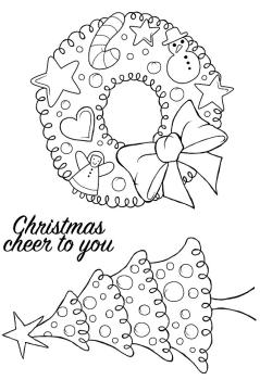 Woodware Clear Stamp Dotty Wreath JGS605