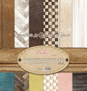 Asuka Studio 12x12 Paper Pad Leather & Wood Texture