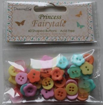 Dovecraft Princess Fairytale Shaped Buttons