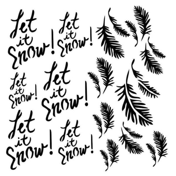 13@rts Mixed Media Stencil Let It Snow