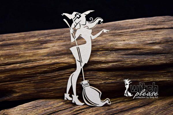 SnipArt Chipboard Witch with a Broomstick #24842