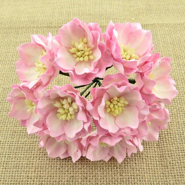 25 Pink Ivory Mulberry Paper Lotus Flowers #315