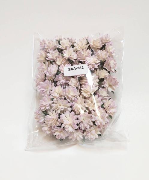 50 White Lilac Mulberry Paper Aster Flowers #382