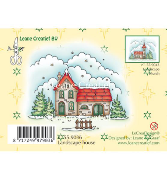 Leane Creatief - Stamp Winter landscape House