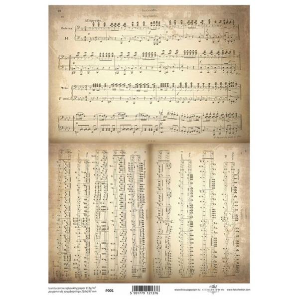 ITD Collection A4 Pergament Paper Music Notes