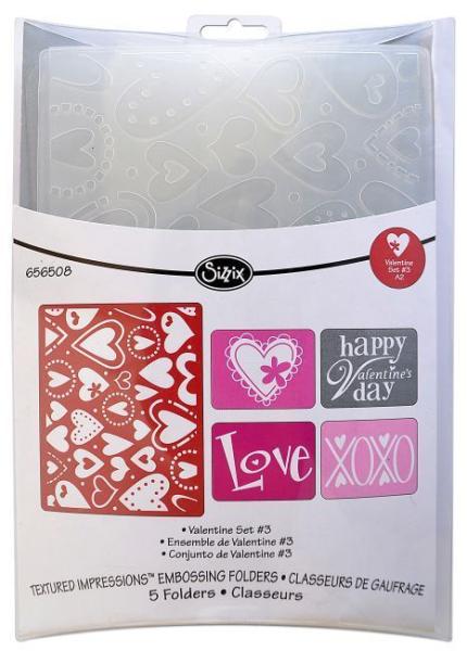 Sizzix Embossing Folder 5PK Valentine Set #656508