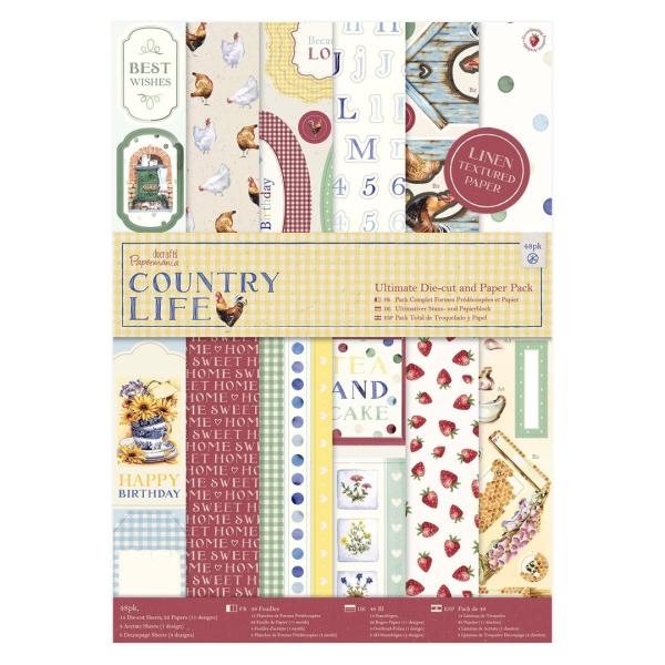 A4 Ultimate Die-cut & Paper Pack 48stk Country Life