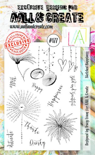 AALL & Create Clear Stamp A6 Set #177 Sketched Happiness