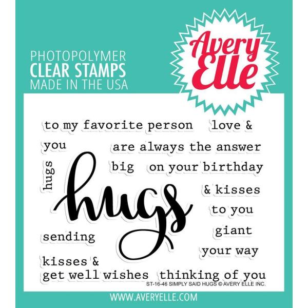 Avery Elle Clear Stamp Set Simply Said Hugs