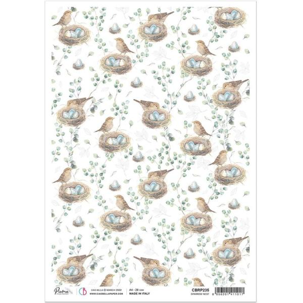 Ciao Bella A4 Rice Paper Sparrow Nest #235