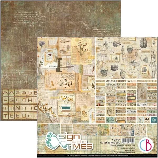 Ciao Bella 12x12 Patterns Pad Sign of the Times #CBT044