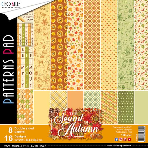 Ciao Bella 12x12 Patterns Pad The Sound of Autumn #CBT023