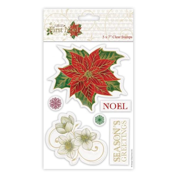 Clear Stamp First Noel Poinsettia