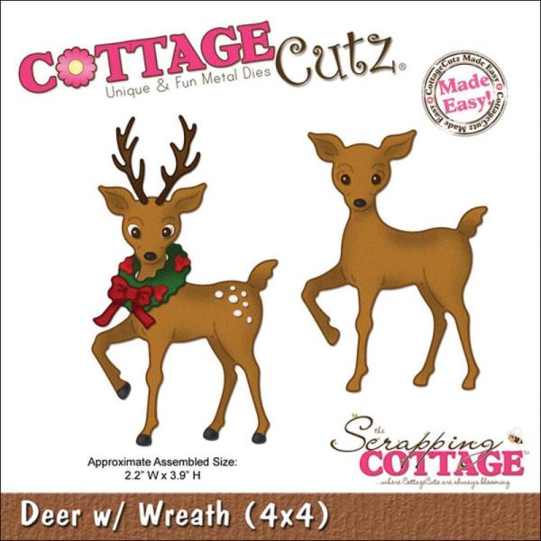 CottageCutz Elites Die Deer with Wreath