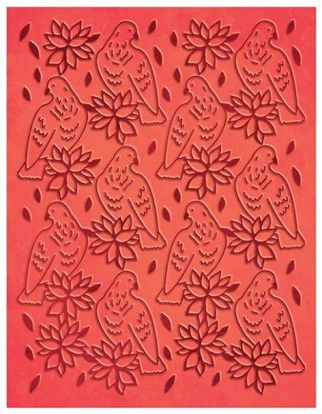 Couture Creations Embossing Folder A Songbird´s Poinsettia