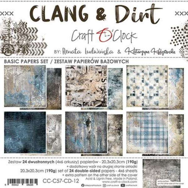 Craft O Clock 8x8 BASIC Paper Pad Clang & Dirt