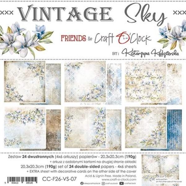 Craft O Clock 8x8 Paper Pad Vintage Sky