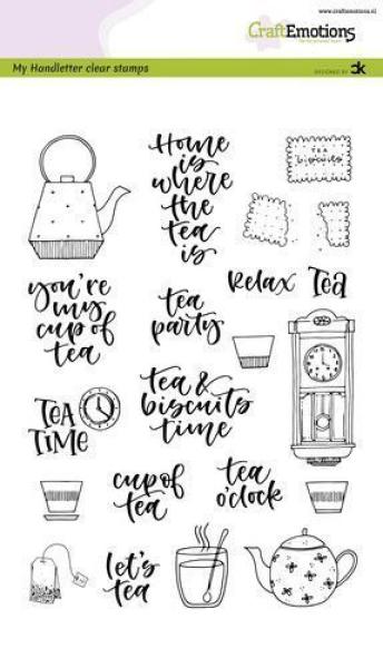 CraftEmotions Clearstamps A5 Handletter Tea Time #2112