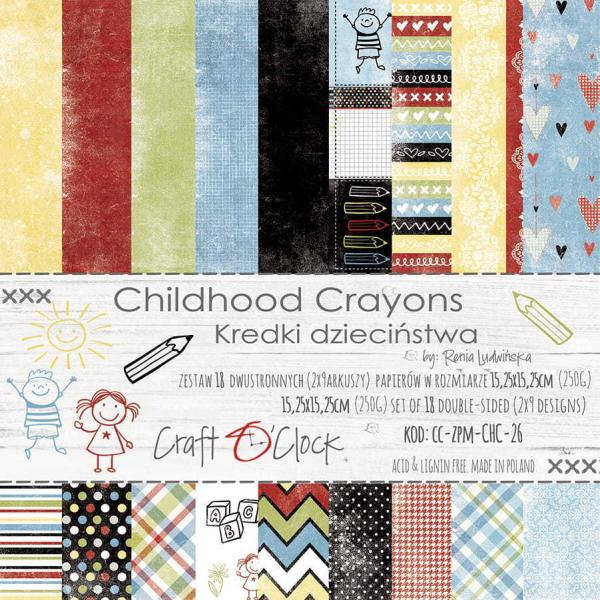 Craft O Clock 6x6 Paper Pad Childhood Crayons