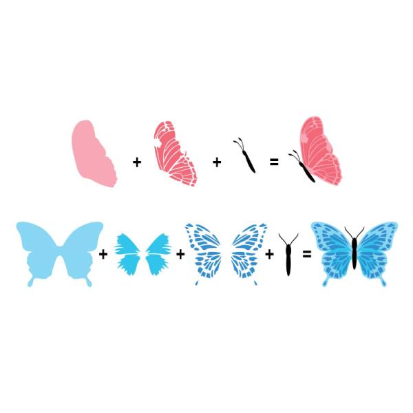 Crafts Too 3D Clearstamp Set Butterflies #CT25805