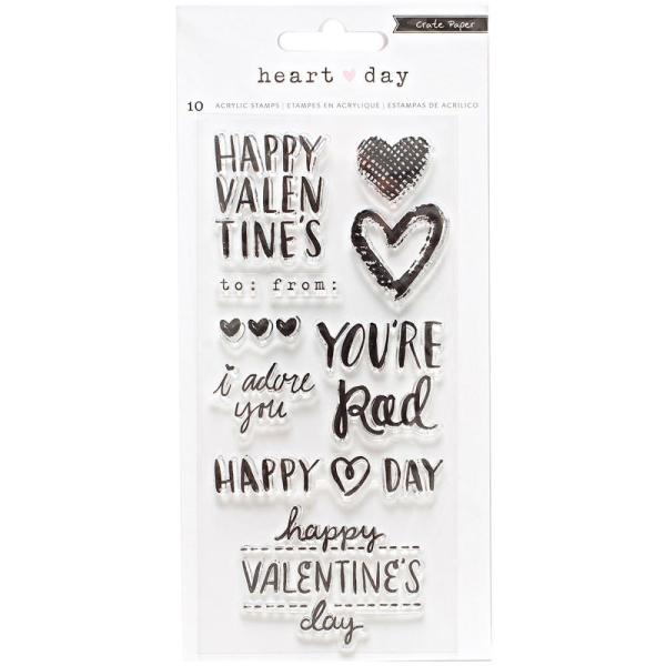 Crate Paper Clear Stamps  Heart Day 10Pkg