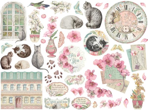 DFLDC93 Stamperia Orchids and Cats Die Cuts Assorted (41pcs)