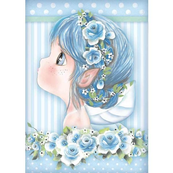 Stamperia A4 Rice Paper Light Blue Fairy #4409