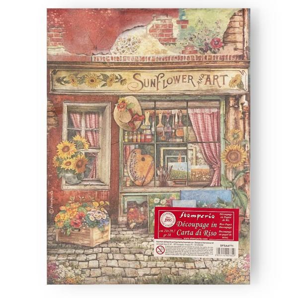 DFSA4771 * Stamperia A4 Reispapier Sunflower Art Shop