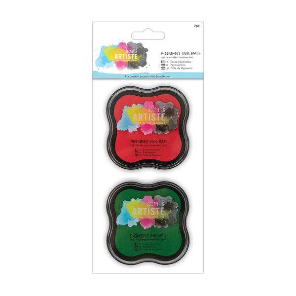 Artiste Pigment Ink Pads Duo Red and Green #550161