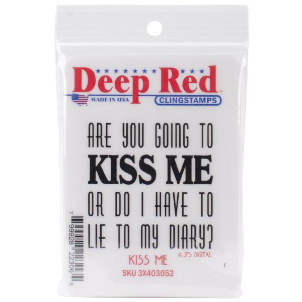 Deep Red Cling Stamp - Kiss me
