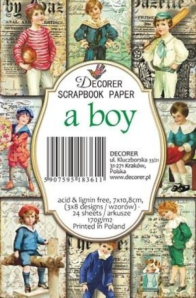 #68 Decorer Mini Scrapbook Paper Set A Boy