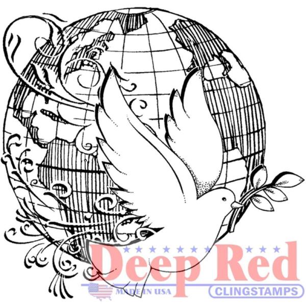 Deep Red Cling Stamp World Peace #3X405581