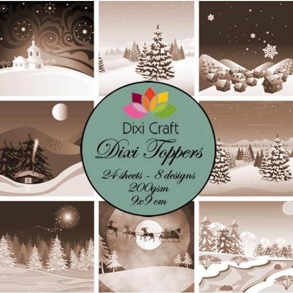 Dixi Craft Toppers Winter Snow Scene Sepia #ET0258