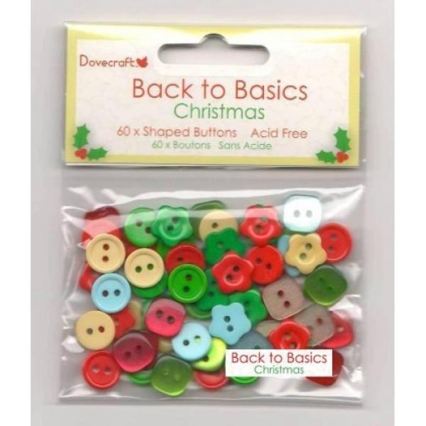 Dovecraft Back to Basics Christmas Shaped Buttons