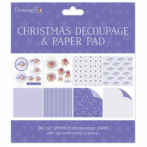 Dovecraft Christmas FSC Decoupage Paper Pad Brown Bears