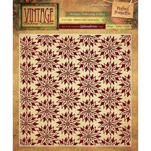 Vintage Christmas 6" x 6" Embossalicious Folder - Perfect Poinsettia
