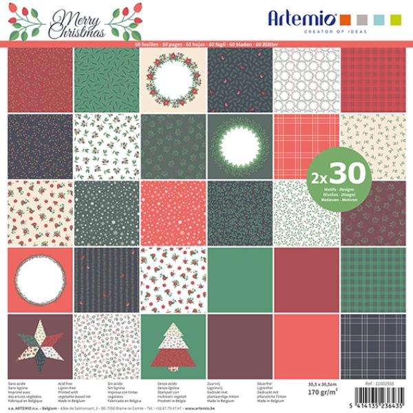 Artemio 12x12 Inch Paper Pad Merry Christmas