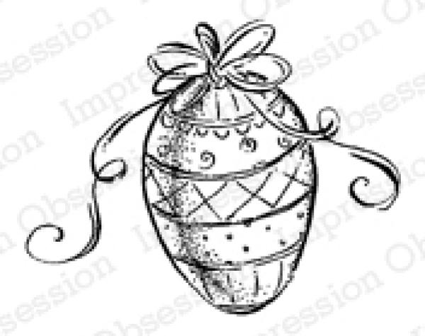 Impression Obsession Cling Stamp Egg with Bow