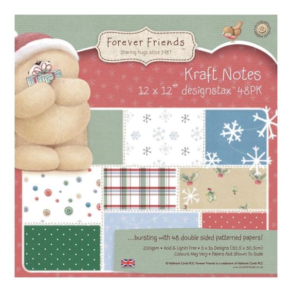 12 x12 Inch Designstax Christmas Kraft Notes Paper Pack
