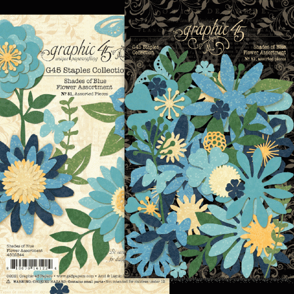 Graphic 45 Flower Assortment Shades of Blue (4502344)