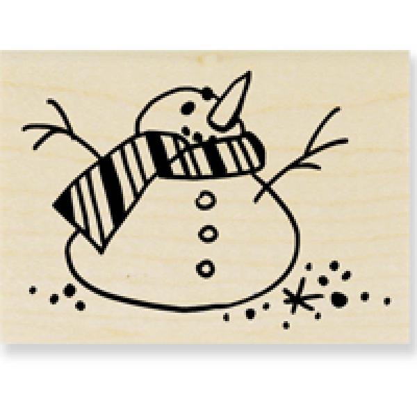 Stampendous Wooden Stamp Stripey Snowman H216